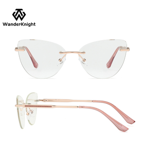 <span class=keywords><strong>Occhiali</strong></span> <span class=keywords><strong>da</strong></span> <span class=keywords><strong>vista</strong></span> senza cornice <span class=keywords><strong>da</strong></span> donna alla moda rosa blu che bloccano la luce cornici ottiche per ragazze motivo animale - Product Image 6