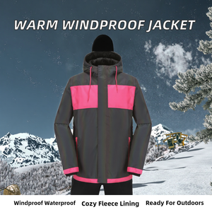 Veste Softshell Personnalisée Chaude, Coupe-Vent, Imperméable, Respirante, Broderie Écologique, à Capuche, pour Sports d'Automne en Plein Air, Snowboard, Neige - Product Image 2