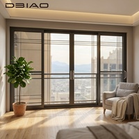 Porte coulissante en verre trempé à cadre fin, finition noir mat, rail silencieux et lisse, design minimaliste, moderne, pour maison, hôtel, extérieur, centre commercial