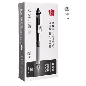 Deli S101 Gel Ink Pen 0.5mm Black Office School Writing Pen - Product Image 5