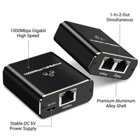 Splitter Jaringan Gigabit 1000Mbps RJ45 Merek OEM Cetakan Pribadi Kabel Ethernet Paduan Aluminium PC dengan Driver Plug and Play