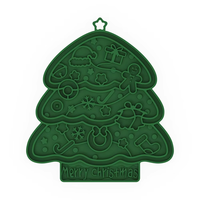 Tapis de léchage en silicone pour animaux de compagnie, motif sapin de Noël, qualité alimentaire, tapis d'alimentation lente anti-étouffement pour chiens et chats, tapis d'alimentation pour animaux de compagnie pour les fêtes de Noël