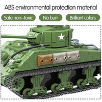 100081 Sherman M4A1 askeri Model tankı blok yapı oyuncaklar çocuklar için ordu tankı yapı setleri