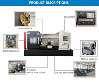 Torno CNC Horizontal de Alta Calidad ShanDong HR CK61125 de Bancada Plana para Fundición de Metales con Control CNC GSK