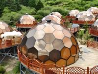 Dôme igloo en verre isolé moderne de luxe, avec armatures diagonales, tente de camping, salle de bain imperméable, yourte, maison, quatre saisons, résistant aux UV