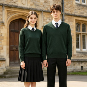 เสื้อสเวตเตอร์ถักนิตติ้งแบบใหม่ขายส่งสำหรับชุด<span class=keywords><strong>นักเรียน</strong></span>พร้อมกระโปรงและกางเกงสำหรับโรงเรียนประถม มัธยมต้น และมัธยมปลาย - Product Image 1