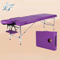 Table de massage pliable 3 sections en acier inoxydable pour salon de beauté, lit de spa facial et lit pour extensions de cils
