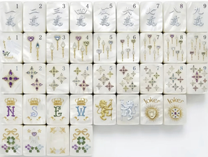 Pearl Finish Luxury Acrylic Mahjong Tiles with Folding Legs Portable Custom Pattern Game Pieces for Casino <b>Entertainment</b> - Product Image 1