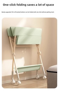 Multi-functional Foldable Baby Changing <b>Table</b> for Newborns with Adjustable Height, Massage Touch and Storage, Portable Nursery - Product Image 4