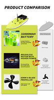 S80 Motor Brushless Kecepatan Super Tinggi Kapal Umpan RC Air Asin GPS IP66 Tahan Air Kapasitas Muatan 5kg Kontrol Jarak Jauh 500m