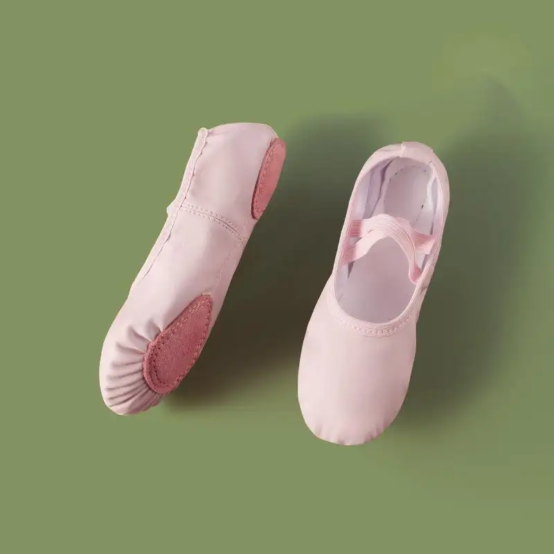 PU cuir tête intérieur chaussures d'exercice rose Yoga pratique pantoufles Gym enfants Ballet danse chaussures filles femme enfants