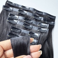 Extensions de cheveux à clipser injectées 100% cheveux humains vierges, clips invisibles en PU sans couture, 14-28 pouces, cuticules alignées