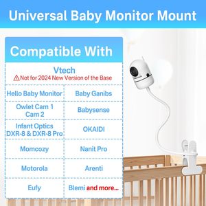 Support universel portable réglable à 360° pour moniteur bébé, fixation pour berceau avec support flexible de 19,4 pouces pour VTech Nanit Pro, Eufy <span class=keywords><strong>Owlet</strong></span> et VAVA - Product Image 3
