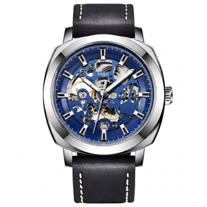 Montres mécaniques automatiques pour hommes, nouvelle mode, en cuir véritable, ajourées, étanches, pour le sport, vente en gros - Product Image 6