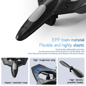 Avión de <span class=keywords><strong>Juguete</strong></span> AiJH de Espuma EPP, Modelo de Avión de Combate RC, Planeador de Ala Fija, Anti-Caídas, Irrompible, Control Remoto 2.4G - Product Image 3