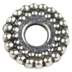 Cuentas redondas de plata tibetana de 2x8 mm para pulseras y joyería hechas a mano, cuentas sueltas de metal. - Product Image 4