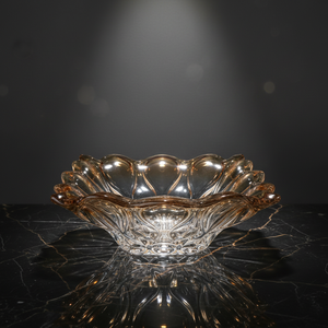 Bol à bonbons et fruits en verre cristal de luxe, 28 cm, ambre océanique, pour décoration intérieure et mariage - Product Image 2