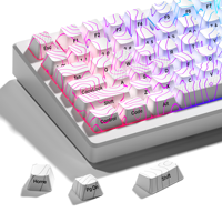 XVX Keycaps Topographic Nouvelle Version Motif Translucide Profil OEM Kit de touches PBT+PC Anglais 118 touches Clavier mécanique