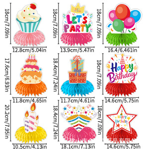 <b>Birthday</b> Party Decorations Paper Honeycomb <b>Table</b> Centerpieces Star Shape 20-40pcs For Children's <b>Birthday</b> Celebration - Product Image 2