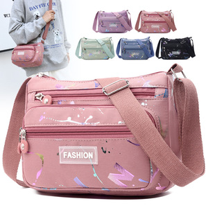 Women's Shoulder Bag Multi Layer Zipper Crossbody Bag For Everyday Use Pink Green Purple Blue Black Durable Spring 2025 - Product Image 1