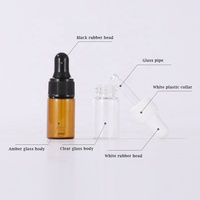 Vide 2ml 3ml Brun Tube Bouteille En Verre 5ml Soins De La Peau Cosmétiques Ambre Verre Échantillon Bouteilles avec Compte-gouttes pour Huile De Parfum