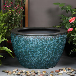 Grande Acquario in Ceramica Stile Antico con Supporto in Legno Massiccio Autoportante per Cortile/<span class=keywords><strong>Balcone</strong></span>/Soggiorno Senza Filtro/Riscaldamento - Product Image 6
