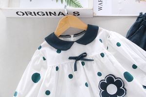 Wholesale Baby Clothes Girl <b>Pants</b> and Long Puff Sleeve Dot Skirt Blouse Sets Autumn - Product Image 2