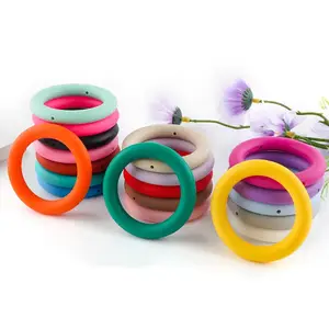 Wholesale 65mm Silicone Beads Baby Charm Teether Necklace BPA Free Design For Pacifier Making Jewelry