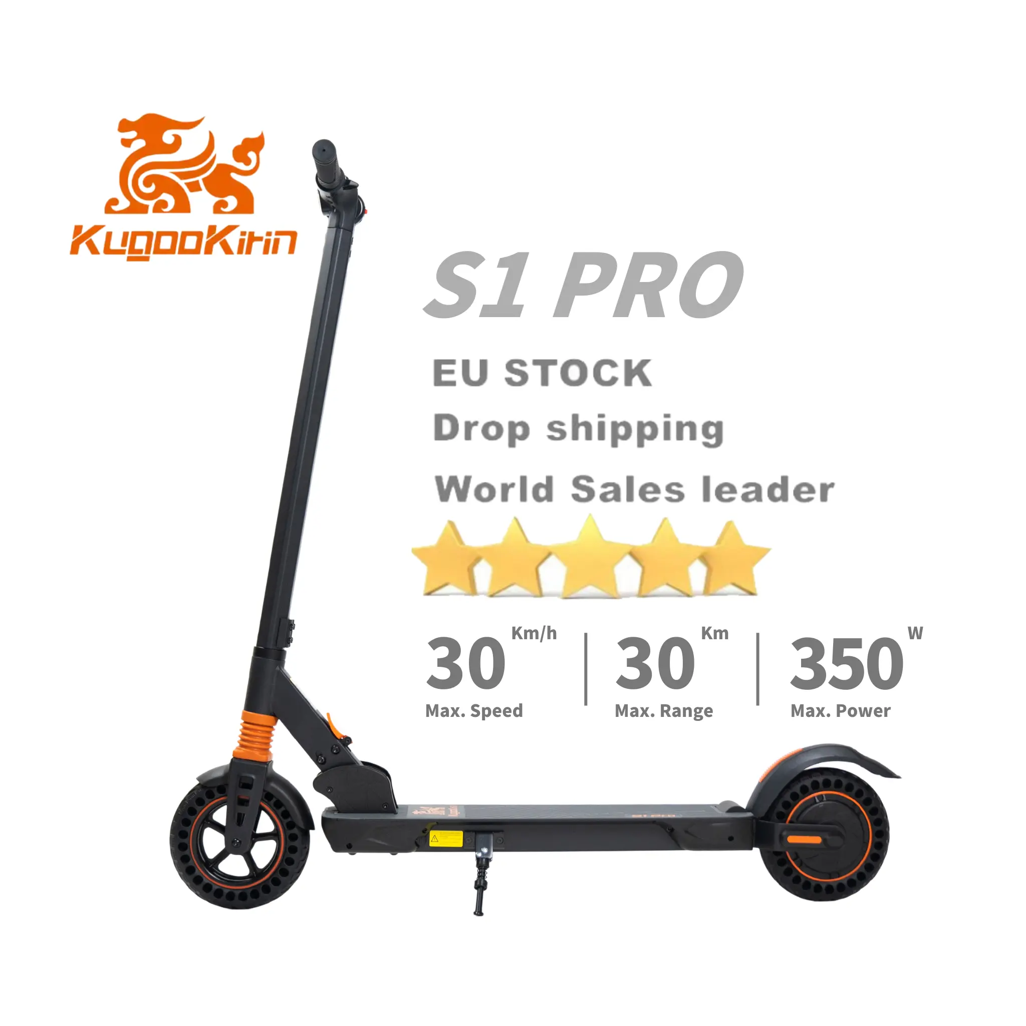 Uit Voorraad Best Verkopende Europa Magazijn Aandelen Kugookirin S1 Pro Opvouwbare 350W Motor Lcd-Scherm Elektrische Scooter