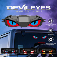 Lampe de Sécurité Universelle Solaire à LED BRAD pour Voiture, Effet « Demon Eye », Induction par Vibration, Clignotante, Lampe d'Ambiance, Accessoire de Fixation sur Verre