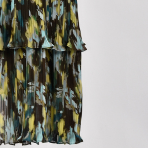 High Quality Lightweight Floral Bohemian Pleated Printed <b>Chiffon</b> Women <b>Skirt</b> 100% Polyester Factory Direct Supply - Product Image 5