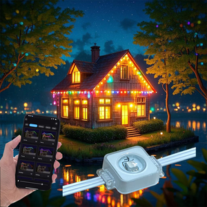 Bán buôn Wifi rgbic IP67 không thấm nước Led Dot vĩnh viễn chuỗi ánh sáng ngoài trời eave trang trí rgbic LED eave Đèn trang trí - Product Image 1