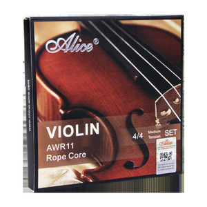 Cordes de violon Alice AWR11 4/4, tension moyenne, jeu de cordes à âme en corde - Product Image 1