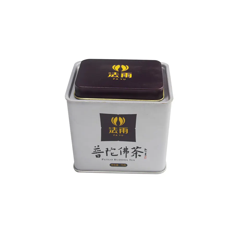 लक्जरी चाय बॉक्स टिन स्क्वायर बॉक्स चाय टिन उत्पाद खरीदें सस्ते वायुरोधी गोल चाय पैकेजिंग धातु बॉक्स टिन कैन