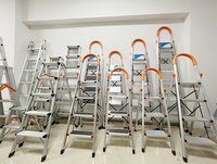 Échelle en Aluminium 6 étapes à usage domestique avec main courante, escalier léger et pliant