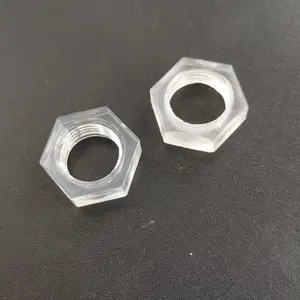 Tuerca de plástico hexagonal M10, material PC, paso, 1,0mm, transparente