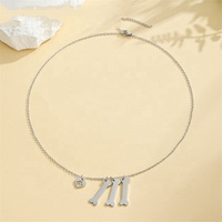 Yiwu Aceon Velle En Acier Inoxydable Multi Dangle Charme Pour La Gravure Personnalisé Mini Pendentif Tri Os Coeur Patte Collier