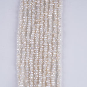 Collier fait main Zhuji, perles de millet d'eau douce blanches parfaites de 3 à 4 mm, perles naturelles à forte luminosité, matériau de bijoux - Product Image 2