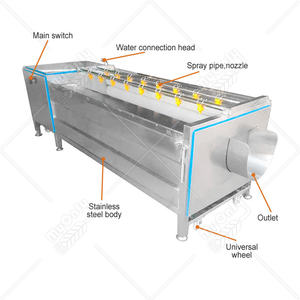 MY Machine à laver <span class=keywords><strong>orange</strong></span> à haut rendement Capacité de 100kg Équipement de lavage à rouleau pour laver les pommes de terre - Product Image 2