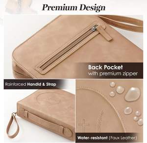 Muestra Gratuita de Fábrica: Estuche para Biblia con Diseño Floral, Funda Protectora de Cuero PU Aislada con Cremallera para Exteriores - Product Image 2