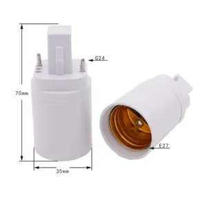 G24 To E27 Lamp Holder Converter Light Bulb Base Socket LED Halogen Lamp bulb Adapter Whited G24 Holder