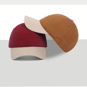 Casquette de baseball en sergé de coton lavé, douce, bicolore, à 6 panneaux, pour la vente en gros - Product Image 1