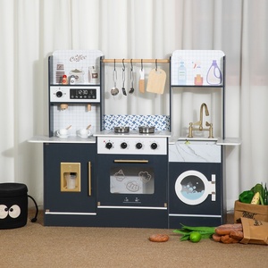 Giocattoli educativi per gioco finto per bambini giochi in legno per bambini gioco di simulazione di cottura cucina fornello frigorifero MDF - Product Image 5