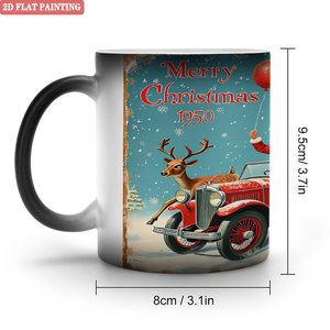 Classic Black Frosted Ceramic <b>Mug</b> 11oz <b>Heat</b> Sensitive Color <b>Changing</b> Drinking Cup Office Tea Cup - Product Image 1