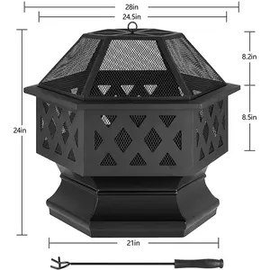 New Hex-Shaped Portable Fire Pit E Pit 24 Inch Wood Burning Fire Pit Outdoor
