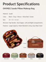 Trousse de Maquillage de Luxe en Cuir PU Effet Daim Grande Capacité, Trousse de Toilette de Voyage Professionnelle avec Compartiments pour Pinceaux Marron