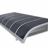 Toldo Manual de Aluminio para Jardín o Patio, Diseño Cantilever sin Postes en el Suelo, Techo Arqueado, Estilo Moderno, PVC para la Entrada Principal