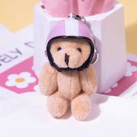 Porte-clés en peluche ours coréen tendance pour casque de moto, pendentif de sac, adorable poupée en peluche, accessoire cadeau, jouet en peluche, cadeau en peluche douce