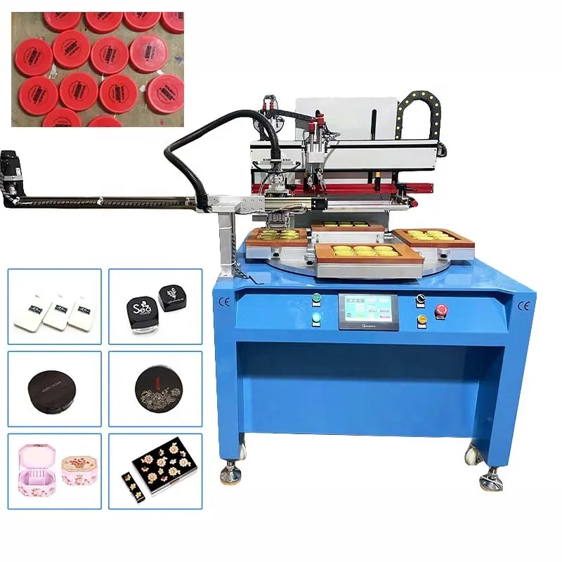 Hot Sale Screen Printer Silk Screen Printing Machine With Rotary Working Table For Reagent Test Piece Cap PVC Box