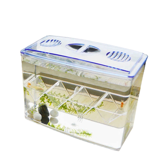 Caja de cría de peces de plástico transparente de <span class=keywords><strong>doble</strong></span> capa, fácil instalación, criadero de acuario cuadrado, alevín Betta Guppy ecológico - Product Image 1
